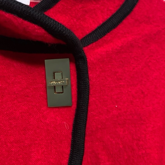 Calvin Klein Women’s Cardigan Sweater Wool Blend Large Red/Black - Picture 11 of 13